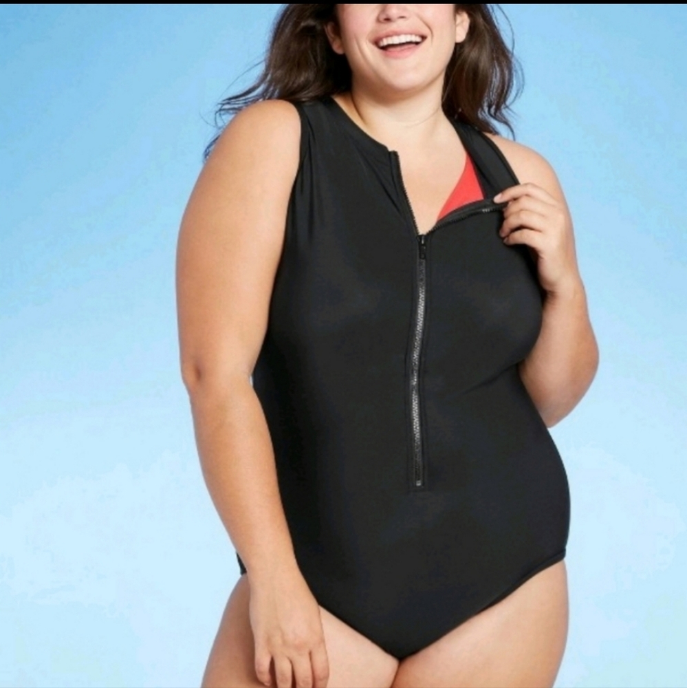 🎯Aqua Green | High Neck Sleeveless Front Zip Scuba Style Swimsuit